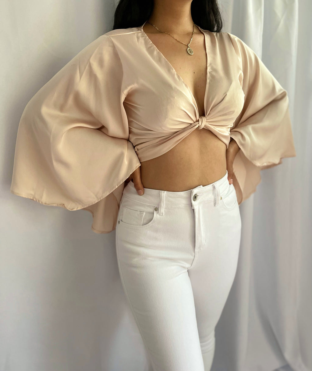 Clarissa Satin Wrap Top