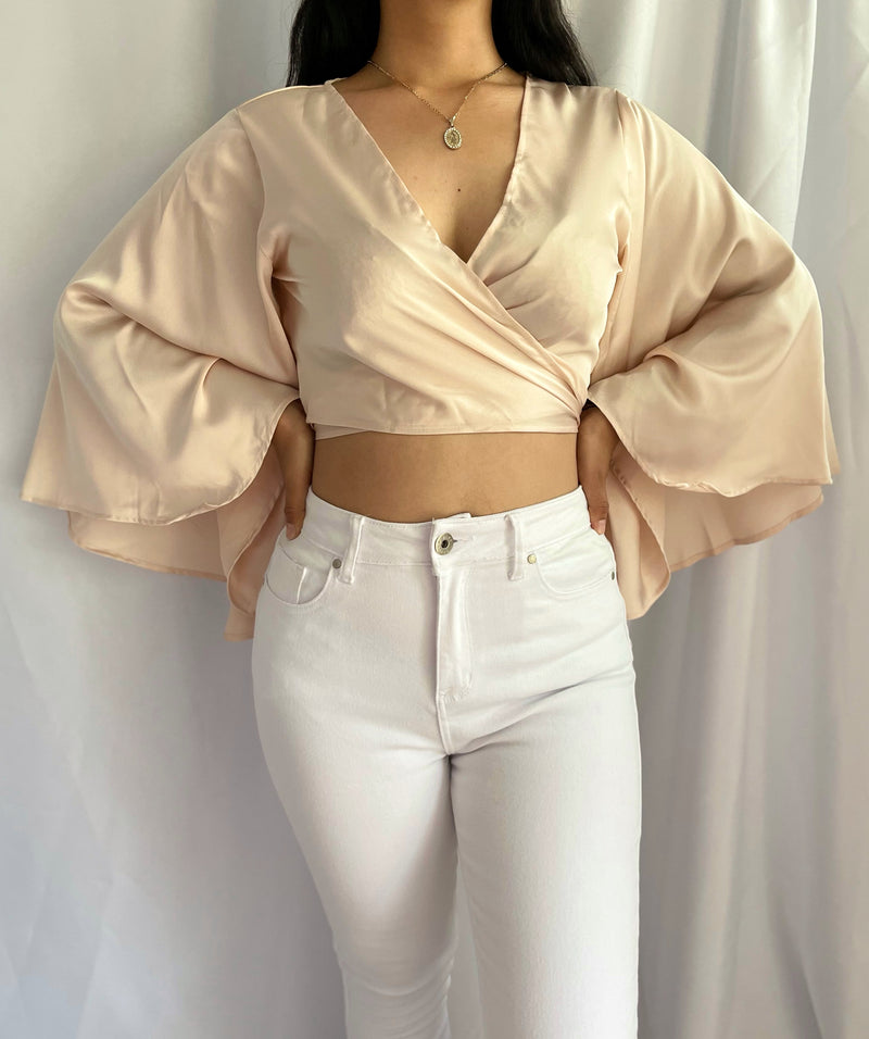 Clarissa Satin Wrap Top